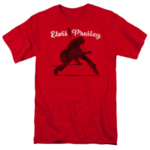 Elvis Presley Overprint Mens T Shirt Red