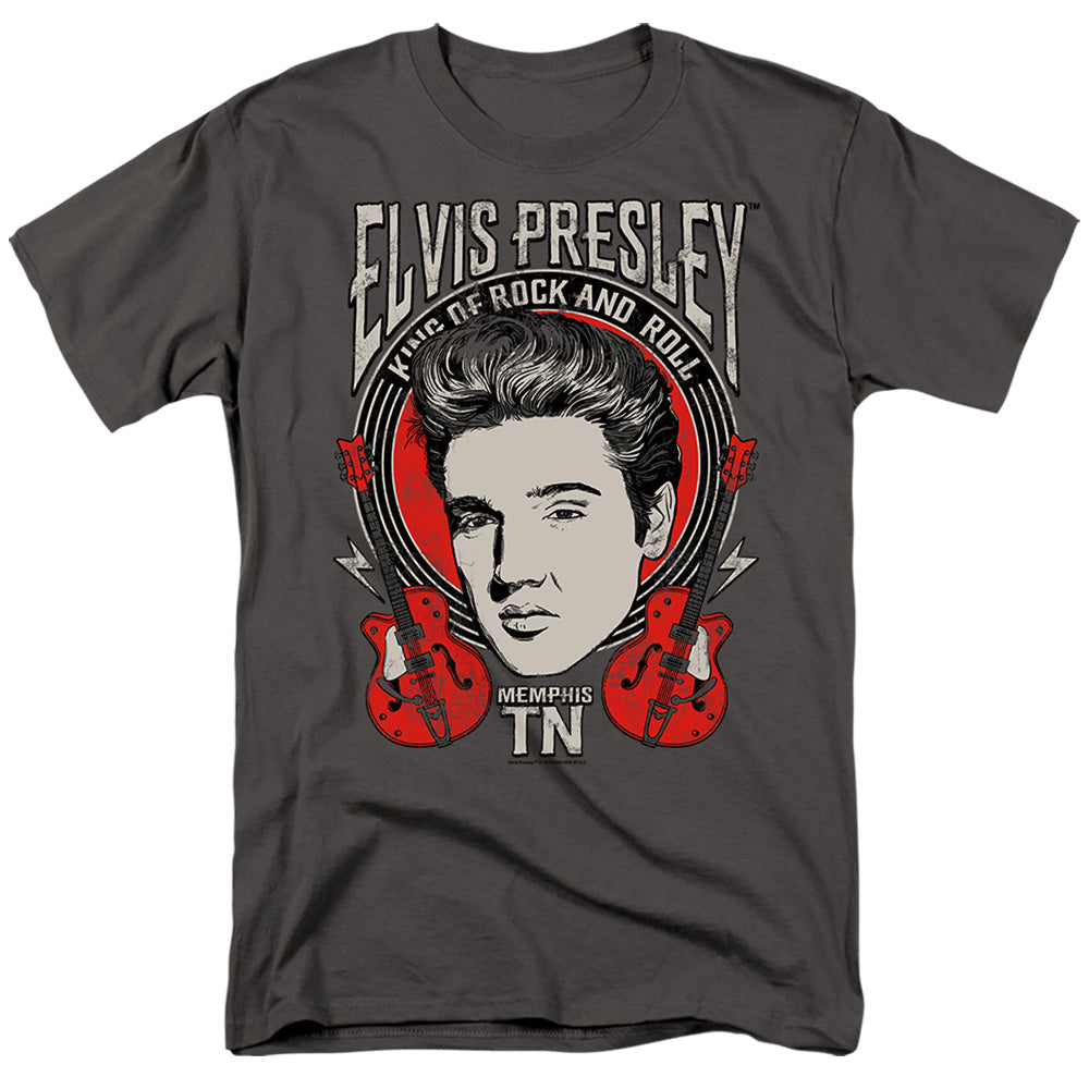 Elvis Presley Elvis Rock Mens T Shirt Charcoal