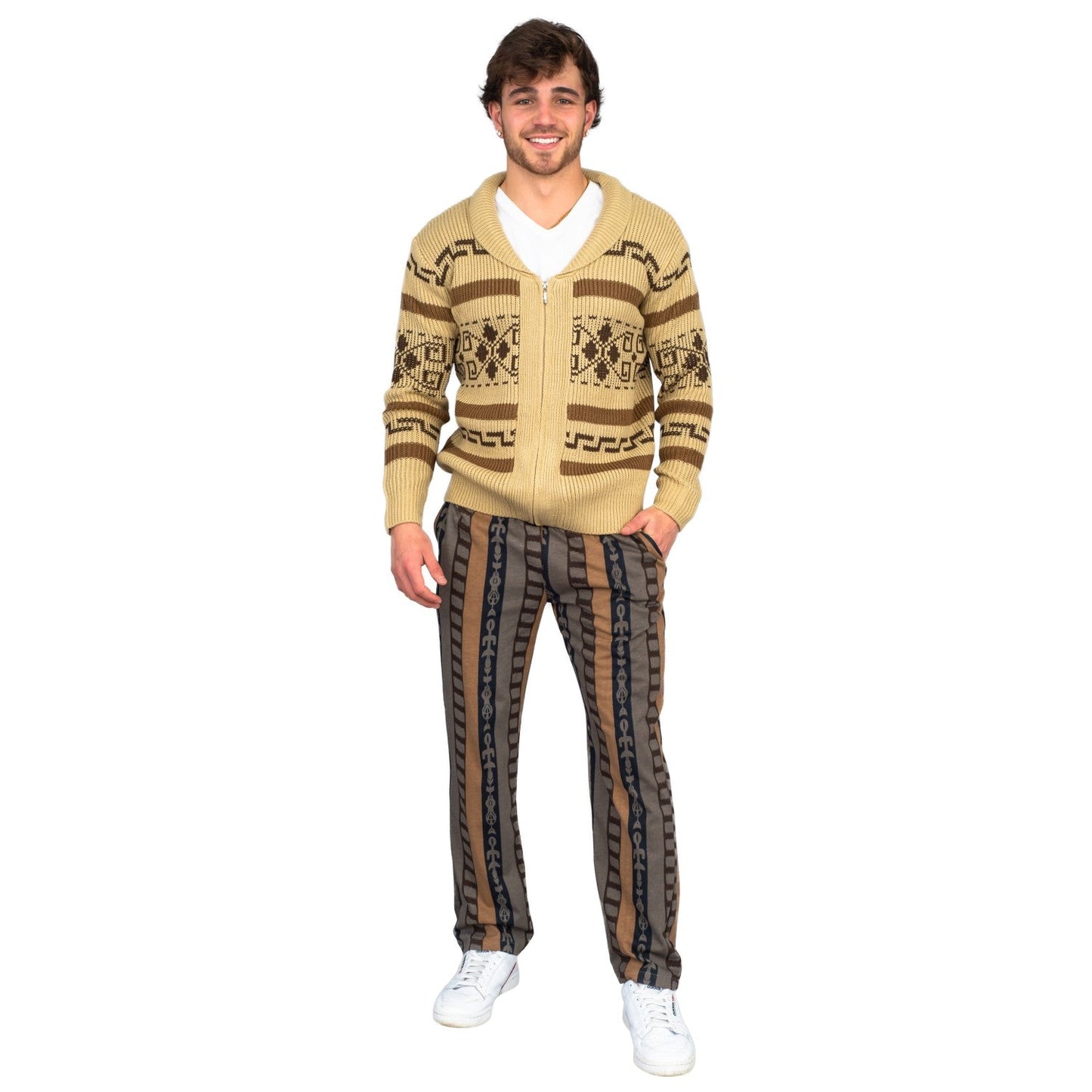 The Dude Lebowski Bowling Movie Character Cardigan Sweater and Lounge Pants Halloween Costume Set