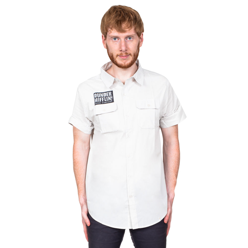 The Office Dunder Mifflin Warehouse Button Up Short Sleeve Shirt
