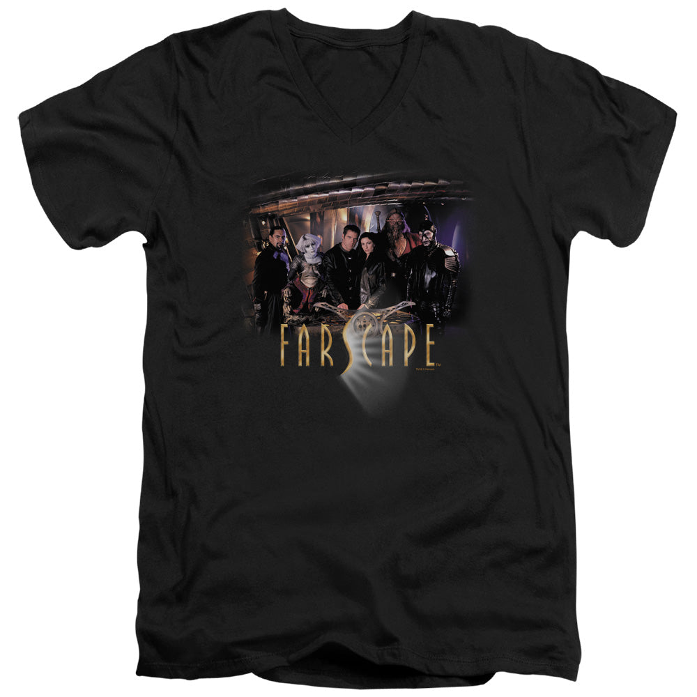 Farscape Cast Mens Slim Fit V-Neck T Shirt Black