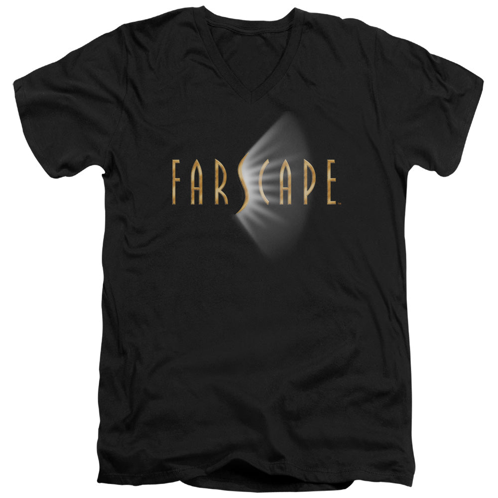Farscape Logo Mens Slim Fit V-Neck T Shirt Black