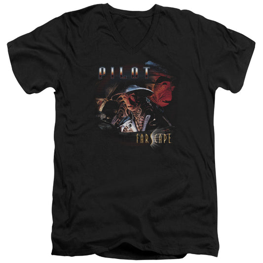 Farscape Pilot Mens Slim Fit V-Neck T Shirt Black