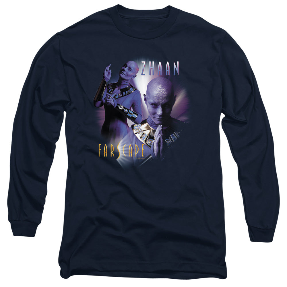 Farscape Zhaan Mens Long Sleeve Shirt Navy Officially Licensed