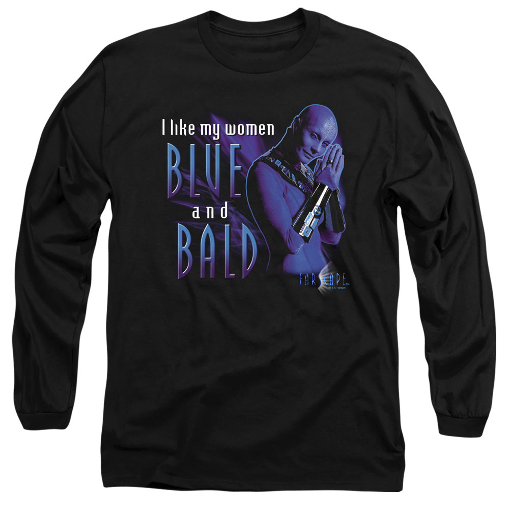 Farscape Blue And Bald Mens Long Sleeve Shirt Black Officially Licensed