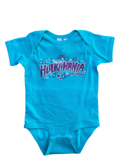 Hulk Hogan Glitter Hulkamania Infant Baby One Piece Romper Bodysuit Blue