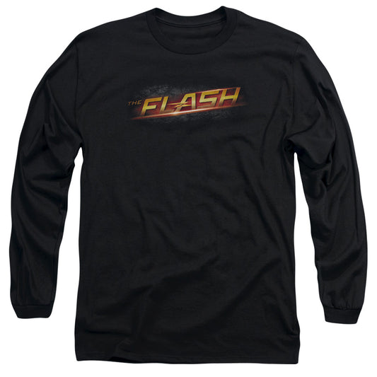 The Flash Logo Mens Long Sleeve Shirt Black Officially Licensed