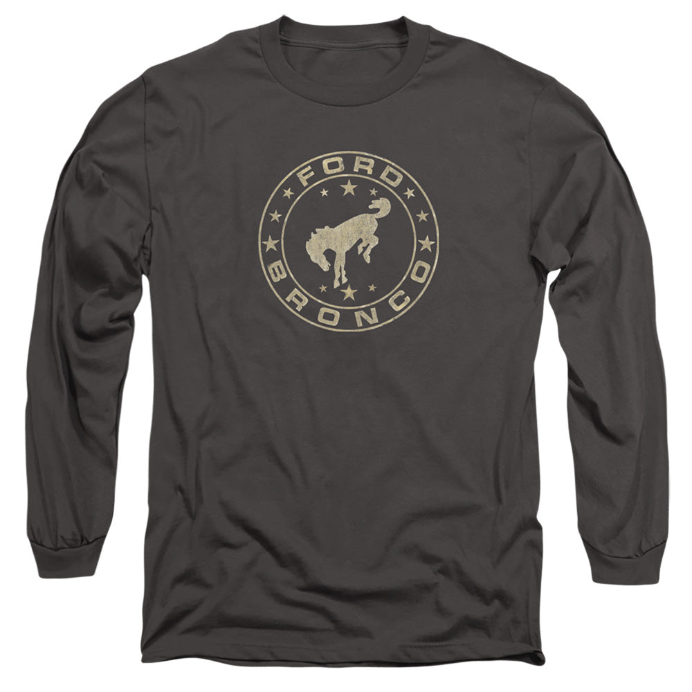 Ford Bronco Vintage Star Bronco Mens Long Sleeve Shirt Charcoal Officially Licensed