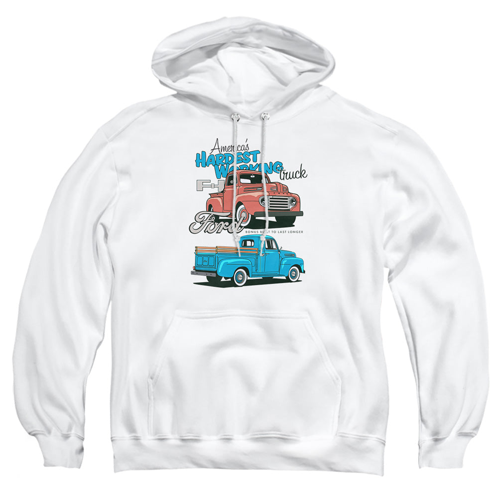 Ford Trucks Hardest Working Mens Hoodie White