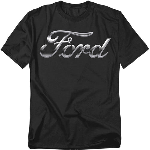 Ford Chrome Ford Logo Mens T Shirt Black