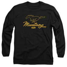 Load image into Gallery viewer, Ford Mustang Pony Script Mens Long Sleeve Shirt Black Officially Licensed
