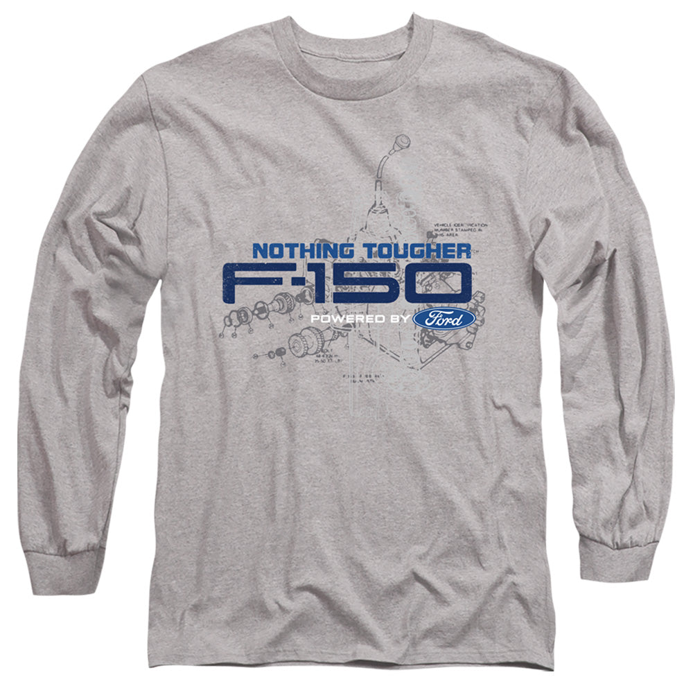Ford Trucks Engine Schematic Mens Long Sleeve Shirt Athletic Heather Officially Licensed