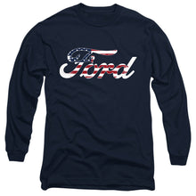 Load image into Gallery viewer, Ford Flag Logo Mens Long Sleeve Shirt Navy Officially Licensed
