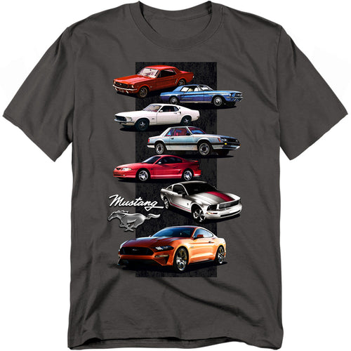 Ford Mustang Mustang Stack Mens T Shirt Charcoal