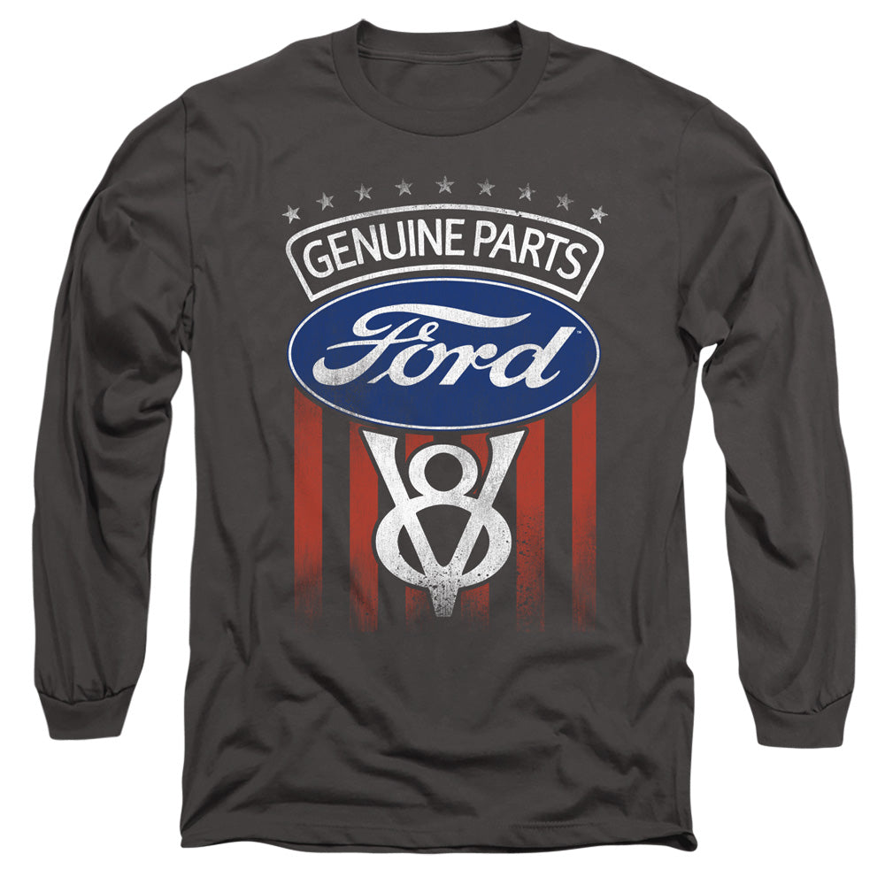Ford Genuine Parts Flag Mens Long Sleeve Shirt Charcoal Officially Licensed