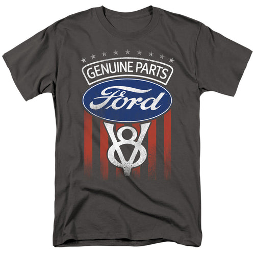 Ford Genuine Parts Flag Mens T Shirt Charcoal
