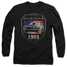 Load image into Gallery viewer, Ford Mustang 1969 Flag Mens Long Sleeve Shirt Black Officially Licensed
