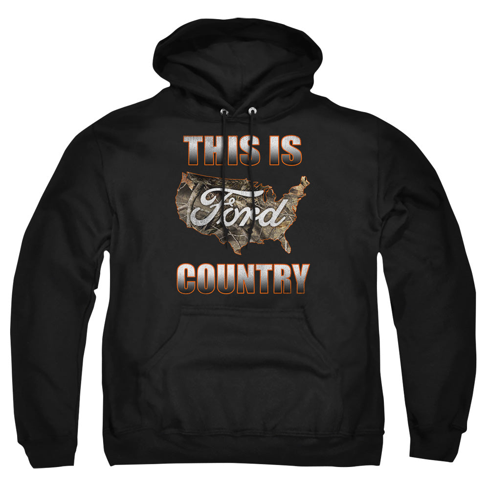 Ford Go Further Orange Camo Mens Hoodie Black