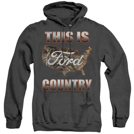 Ford Go Further Orange Camo Heather Mens Hoodie Black