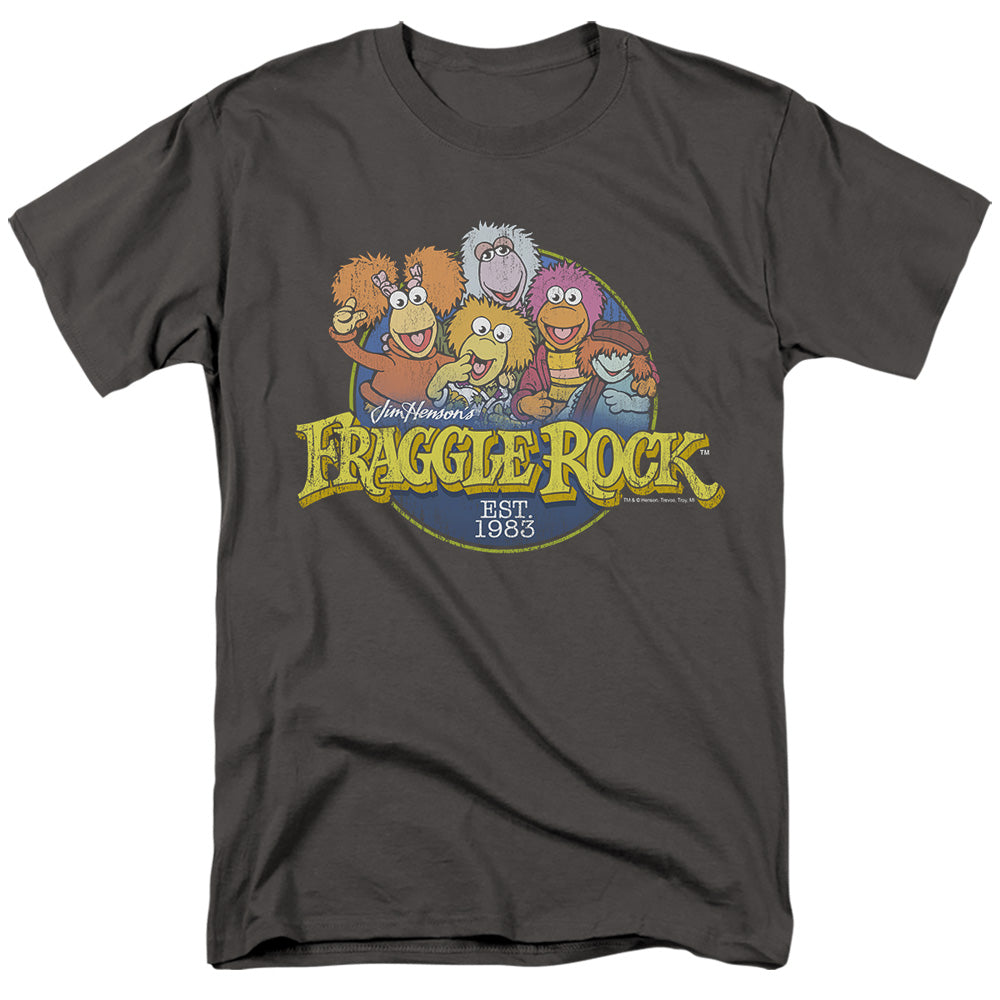 Fraggle Rock Circle Logo Mens T Shirt Charcoal