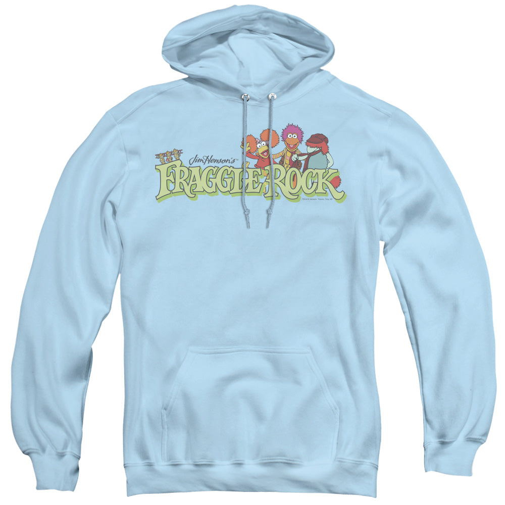 Fraggle Rock Leaf Logo Mens Hoodie Light Blue