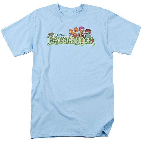 Fraggle Rock Leaf Logo Mens T Shirt Light Blue