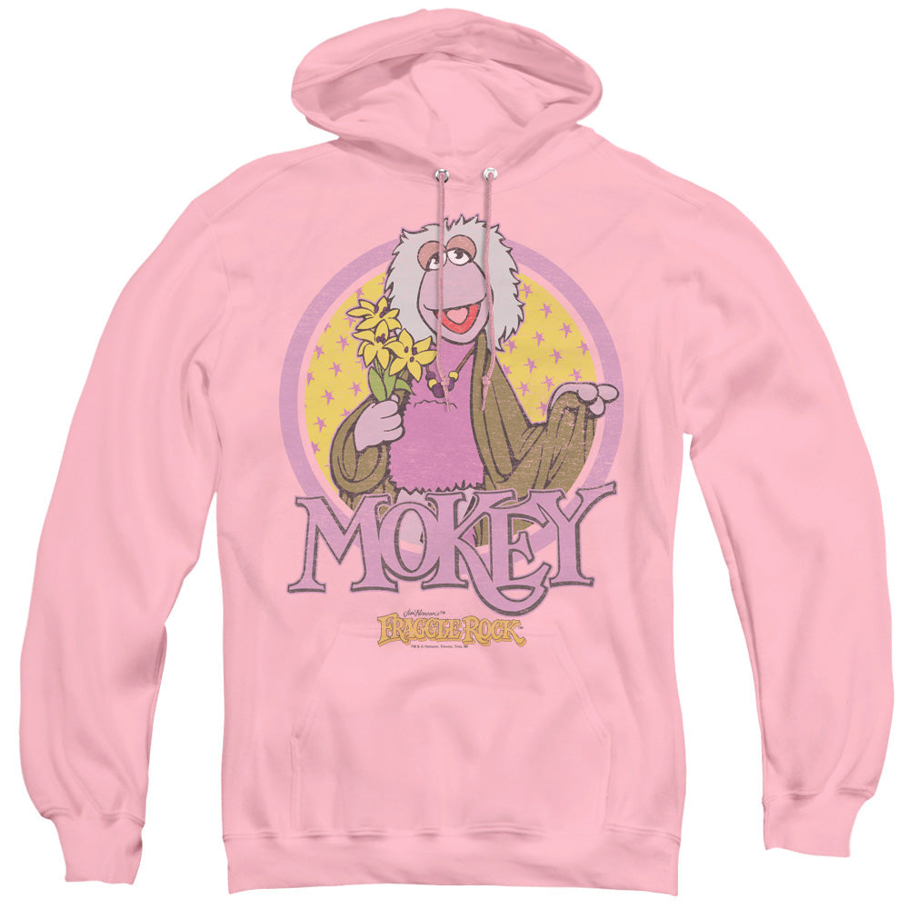 Fraggle Rock Mokey Circle Mens Hoodie Pink