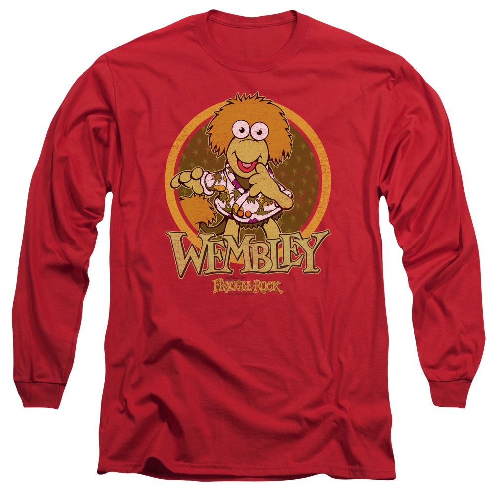 Fraggle Rock Wembley Circle Mens Long Sleeve Shirt Red Officially Licensed