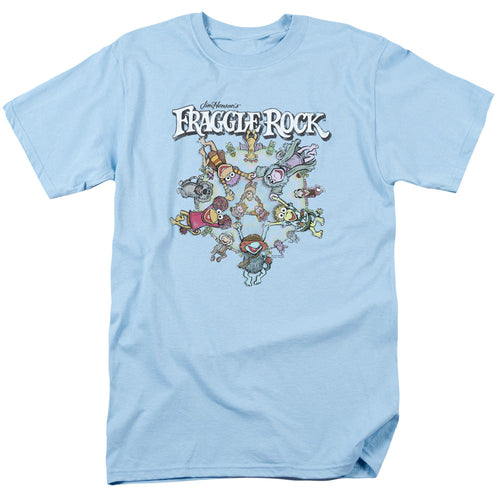 Fraggle Rock Spinning Gang Mens T Shirt Light Blue