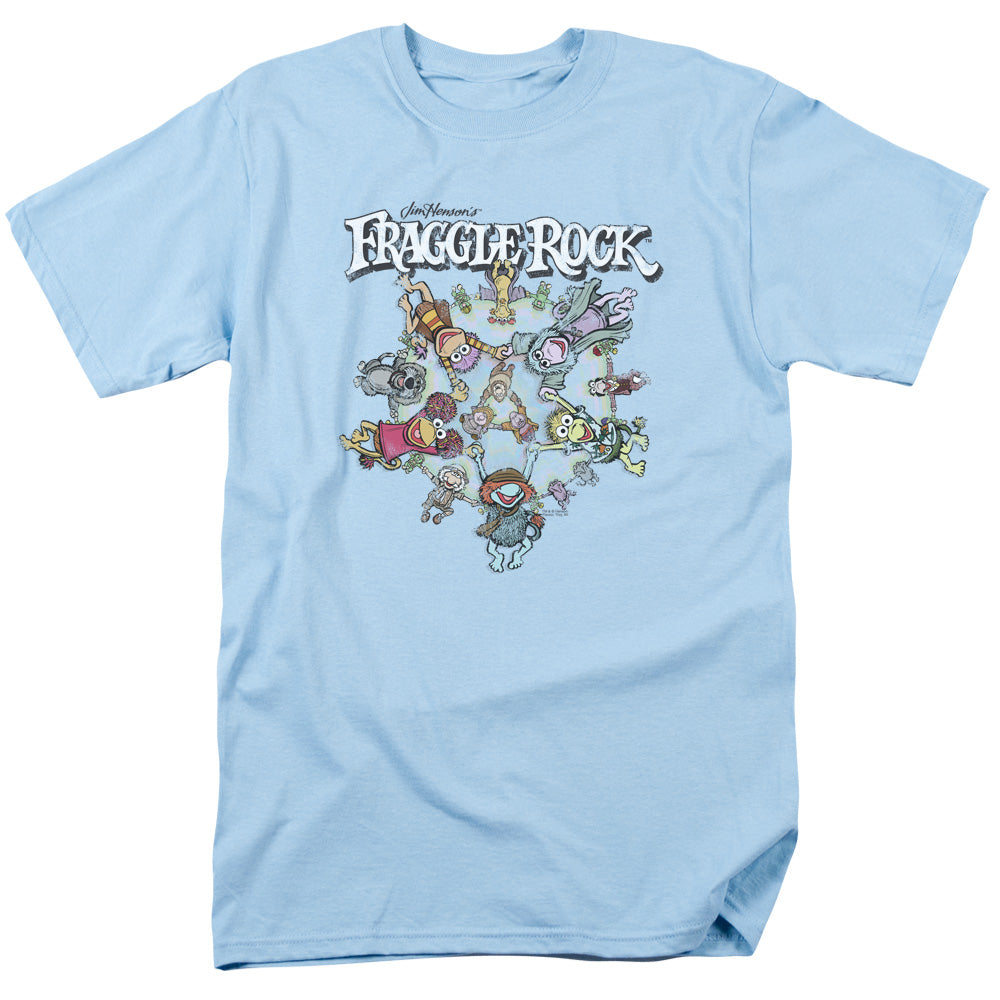 Fraggle Rock Spinning Gang Mens T Shirt Light Blue