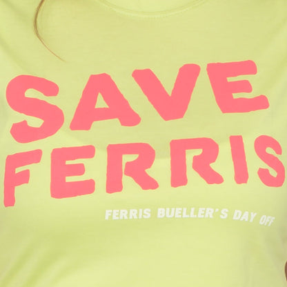 Ferris Bueller's Day Off Save Ferris Juniors Logo Green T Shirt