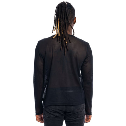 Fight Club Tyler Durden Hustler Mesh Mens Costume Long Sleeve Shirt