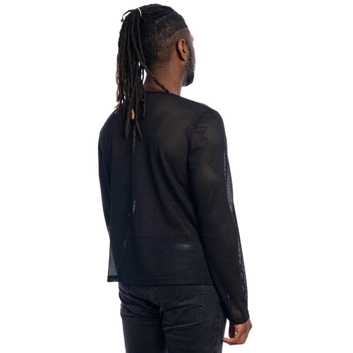 Fight Club Tyler Durden Hustler Mesh Mens Costume Long Sleeve Shirt