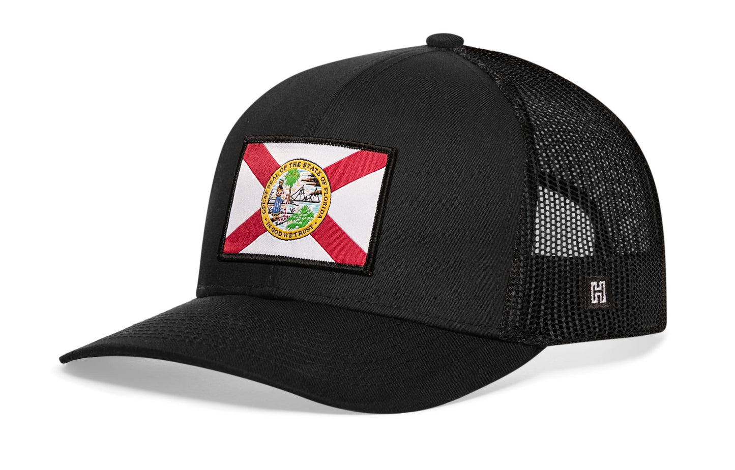 Florida Flag Trucker Haka Hat Gray-Black FL Snapback