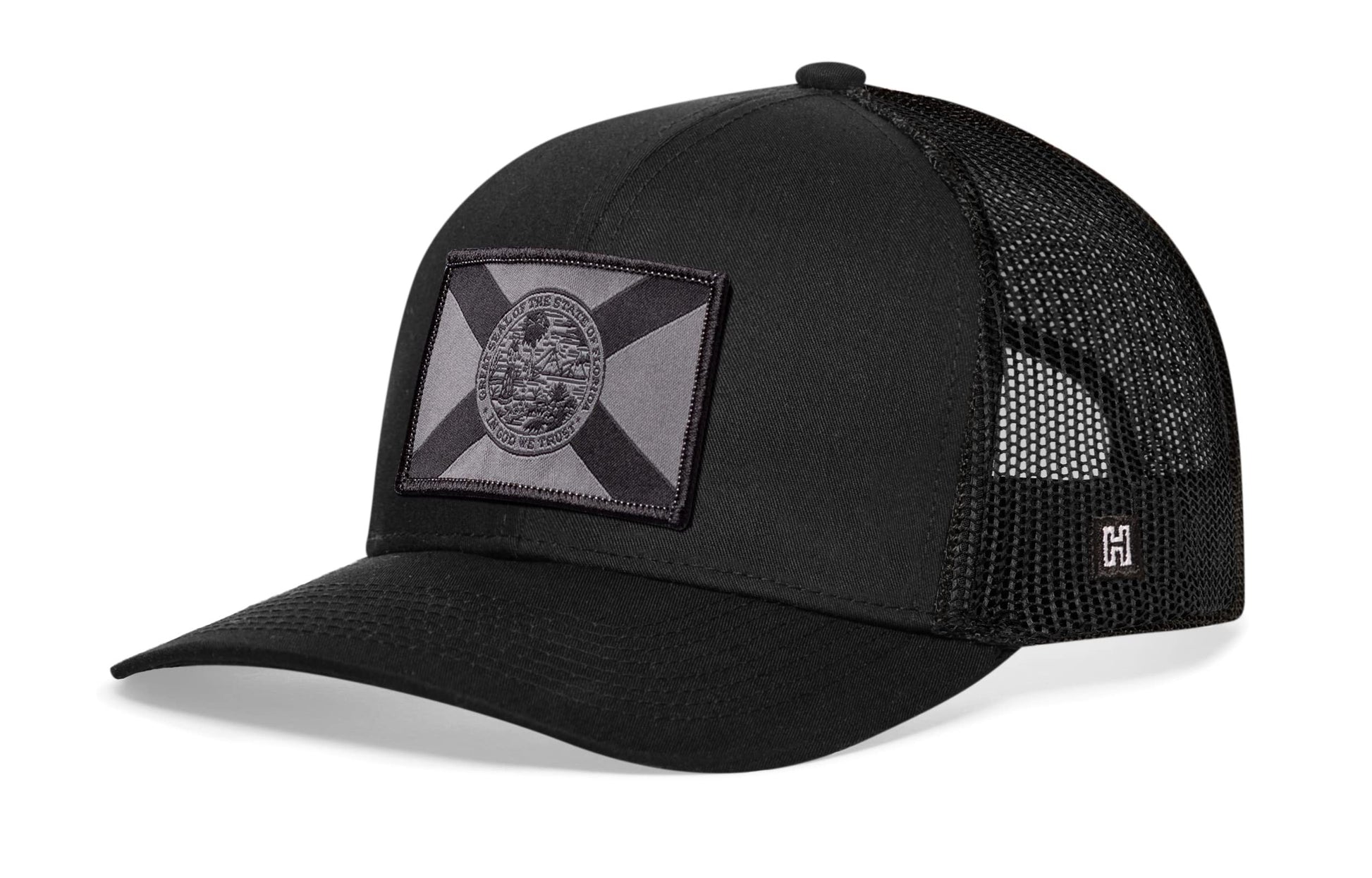 Florida Flag Trucker Haka Hat Black tactical Snapback