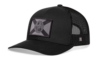 Florida Flag Trucker Haka Hat Black tactical Snapback