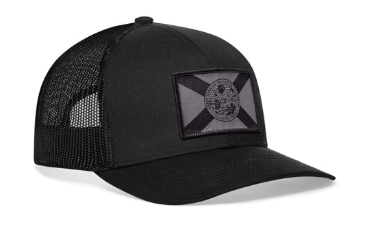 Florida Flag Trucker Haka Hat Black tactical Snapback