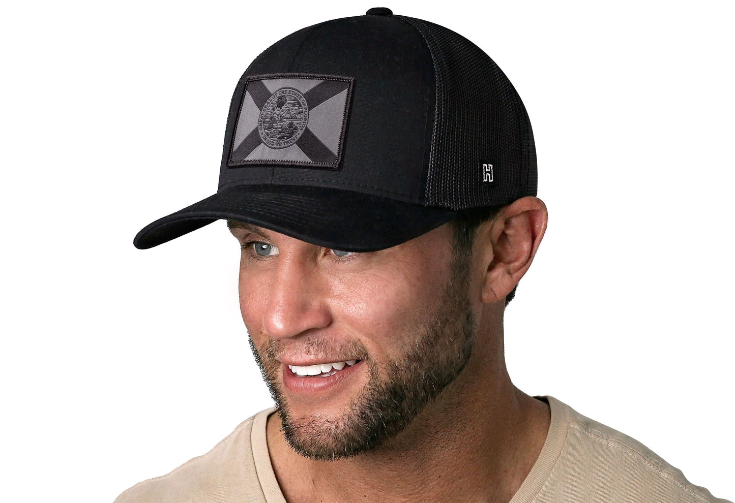 Florida Flag Trucker Haka Hat Black tactical Snapback