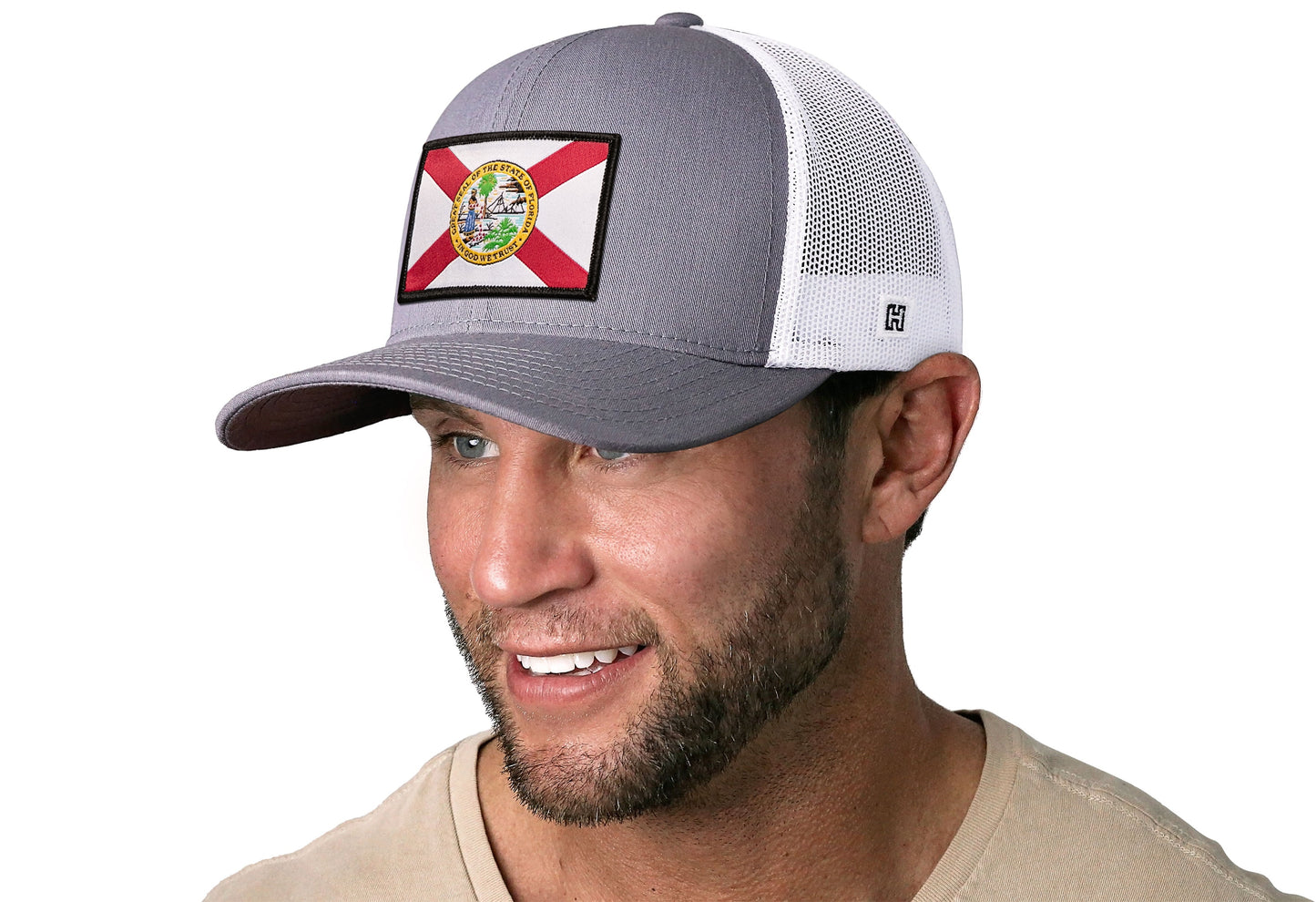Florida Flag Trucker Haka Hat Black FL Snapback
