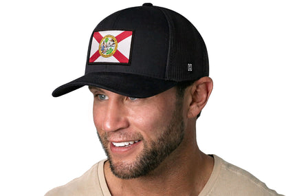 Florida Flag Trucker Haka Hat Gray-Black FL Snapback