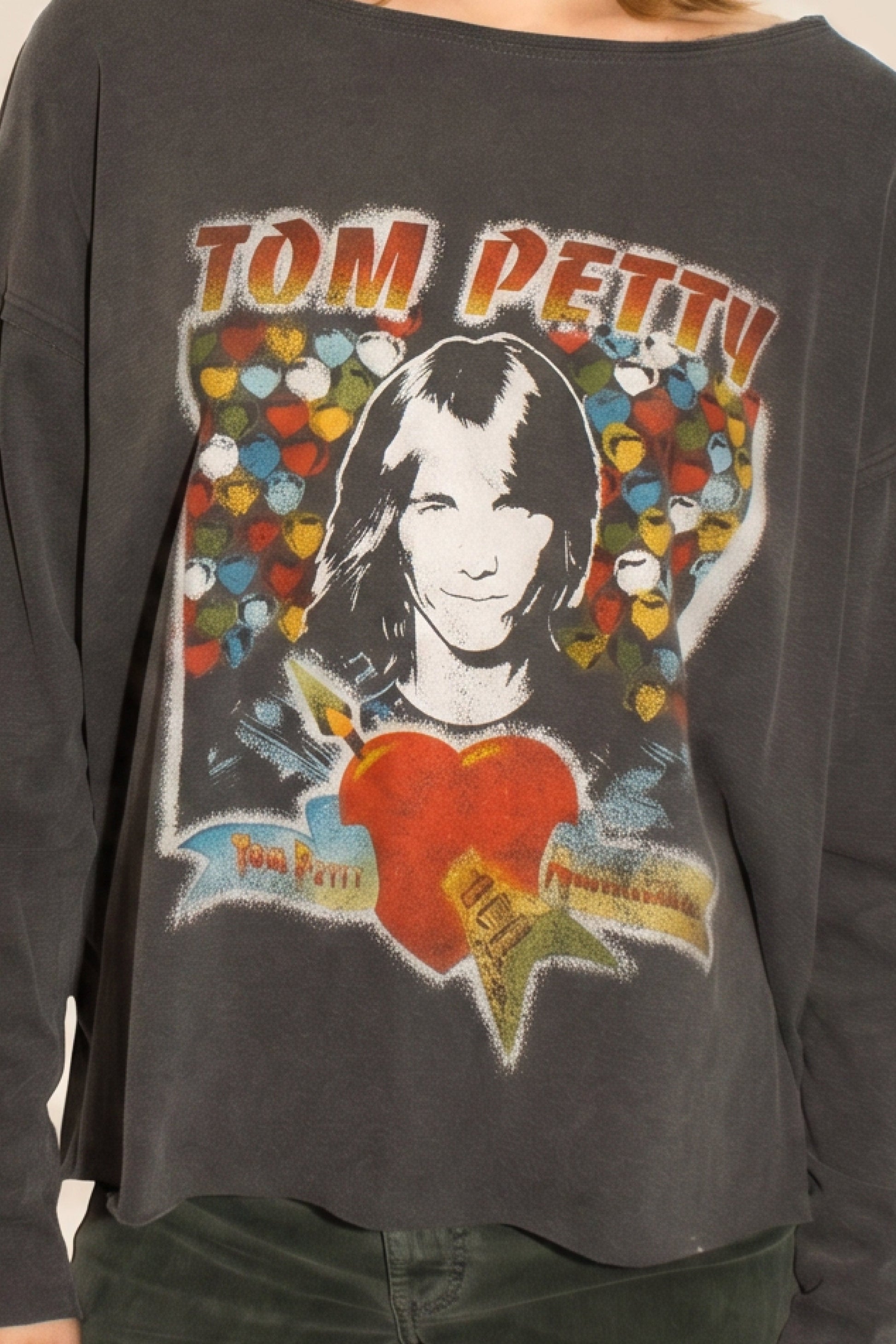 Tom Petty Womens Long Sleeve Top Black