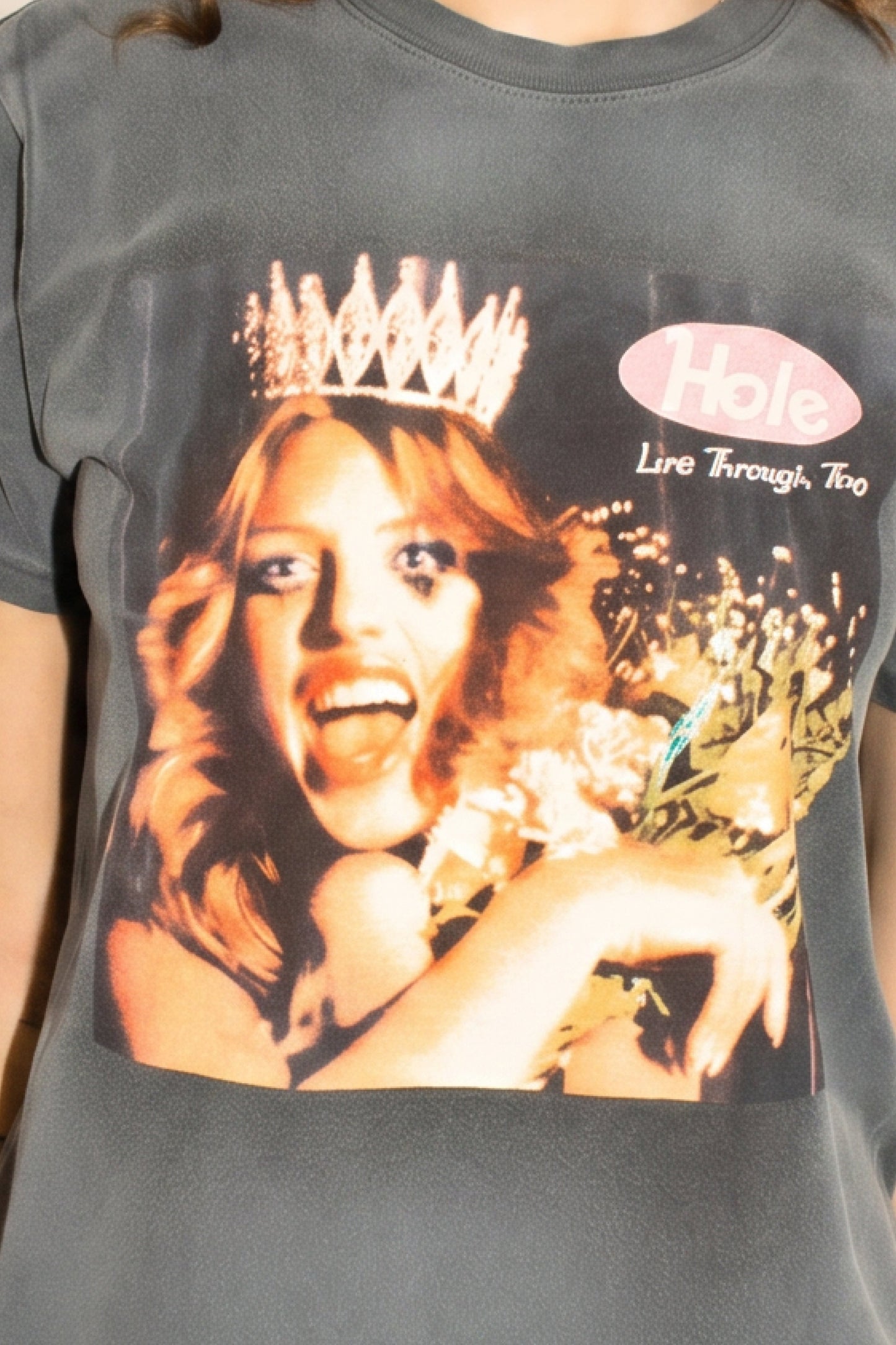 Hole Live Through This Unisex Tee T Shirt Grey
