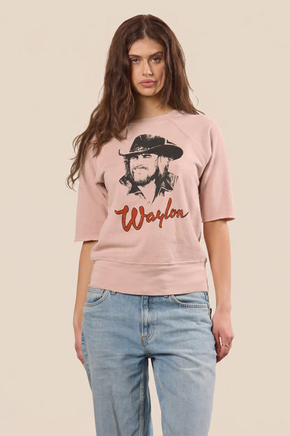 Waylon Jennings Raglan Womens Shirt Pink