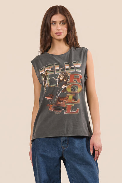 Jelly Roll Oversized Womens Tank Top Shirt Vintage Black
