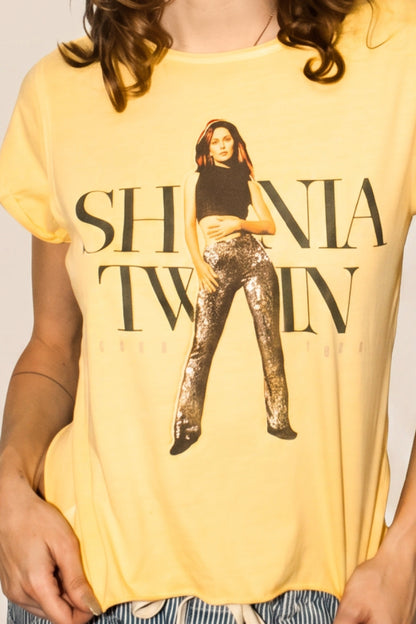 Shania  Twain Tour of 1998 Womens T Shirt Yellow