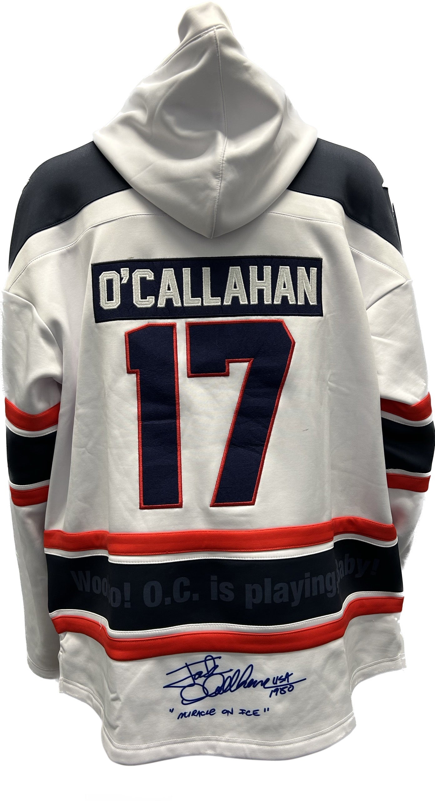 Jack O'Callahan USA Hockey Miracle on Ice 1980 Official Lace White Hoodie