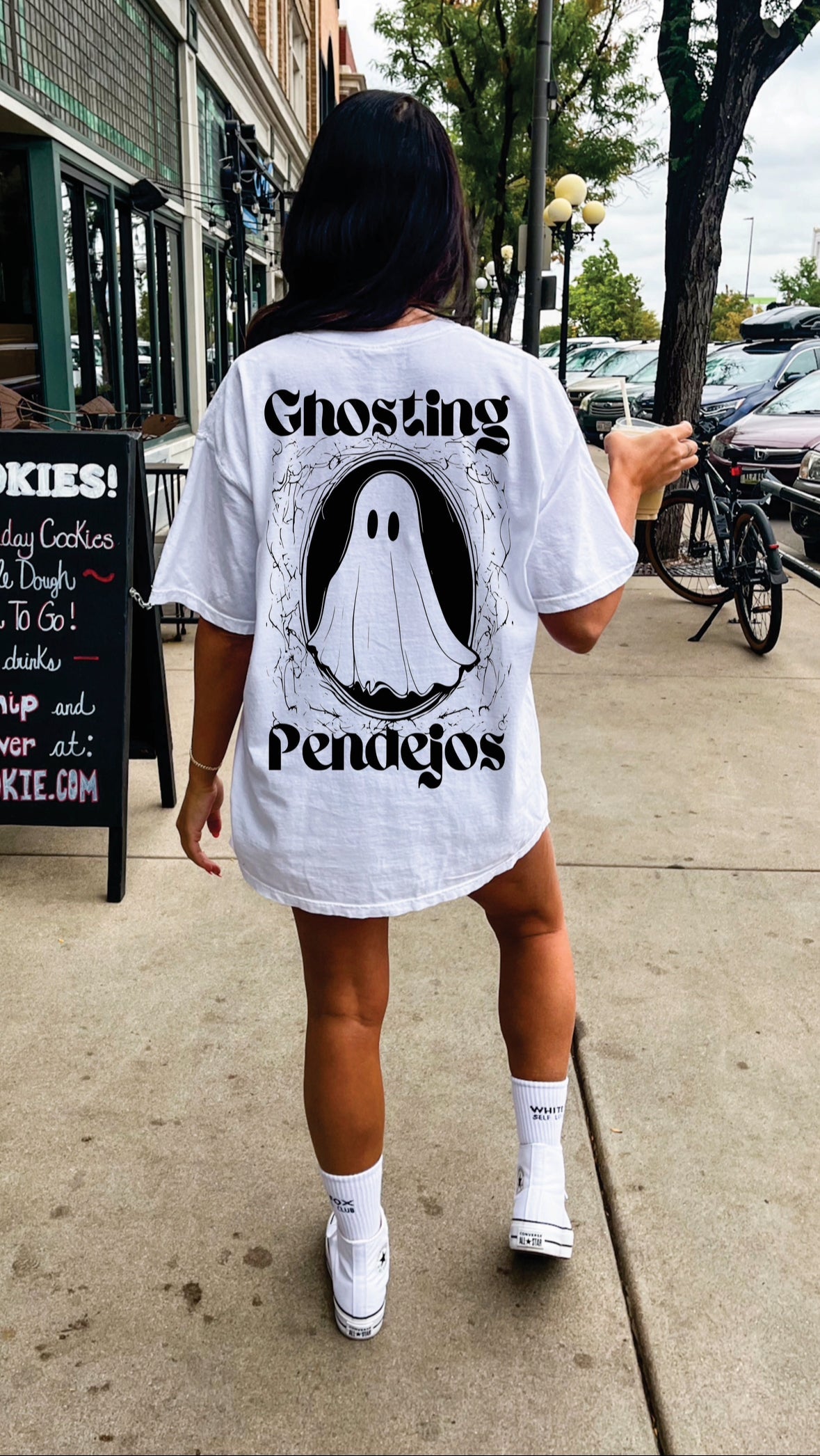 Ghosting Pendejos (Males) Graphic Tee Womens T Shirt