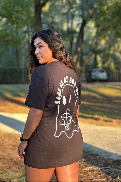 Back on my Boo Shit Graphic Tee Womens T Shirt Black