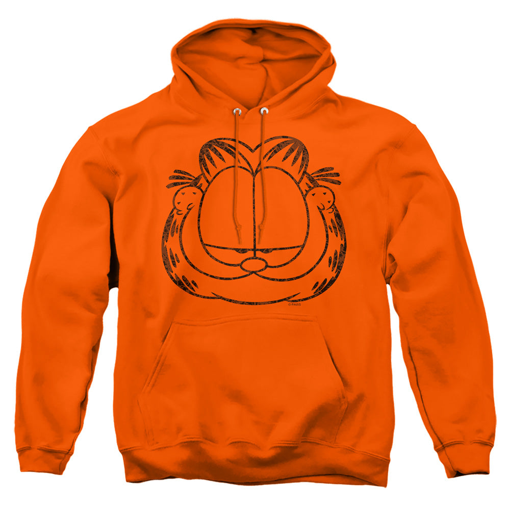 Garfield Smirking Distressed Mens Hoodie Orange