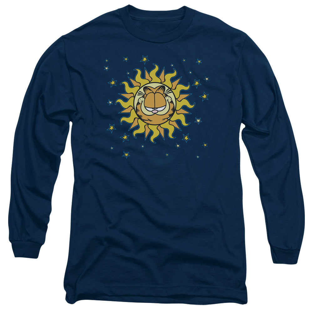Garfield Celestial Mens Long Sleeve Shirt Navy Officially Licensed
